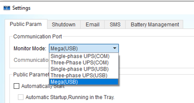 Select MEGA(USB) Communication Port